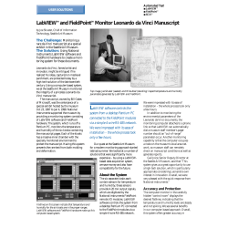 LabVIEWTM and FieldPointTM Monitor Leonardo da Vinci Manuscript