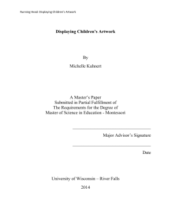 Displaying Children`s Artwork By Michelle Kuhnert A Master`s Paper