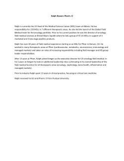 Ralph Rewers Pharm. D Ralph is currently the US Head of the
