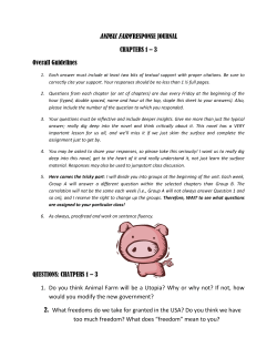 ANIMAL FARM RESPONSE JOURNAL CHAPTERS 1 &ndash; 3 Overall