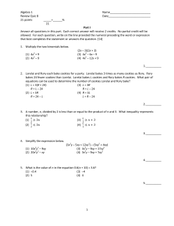 Algebra 1 Name__________________________
