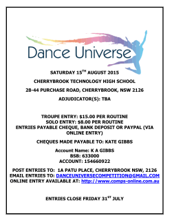 SATURDAY 15TH AUGUST 2015 CHERRYBROOK TECHNOLOGY