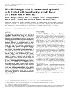 MicroRNA-target pairs in human renal epithelial cells treated with