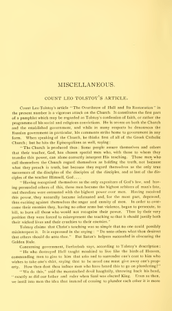Count Leo Tolstoy`s Article. Containing Further