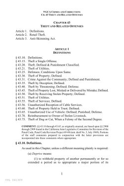 Chapter 43: Theft and Related Offenses