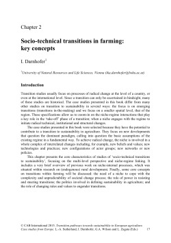 Socio-technical transitions in farming: key concepts