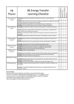 8K Energy Transfers Checklist