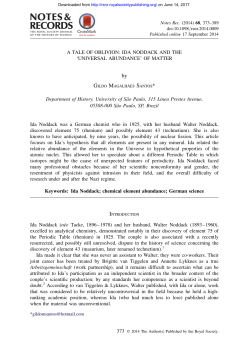 IDA NODDACK AND THE - Notes and Records of the Royal Society
