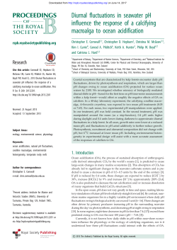 Diurnal fluctuations in seawater pH influence the response of a