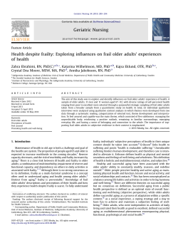 Health despite frailty: Exploring influences on frail older adults