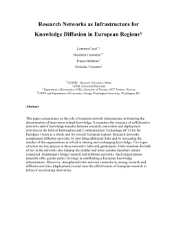 Research Networks as Infrastructure for Knowledge Diffusion in