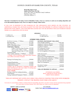 JUSTICE COURTS OF HAMILTON COUNTY, TEXAS