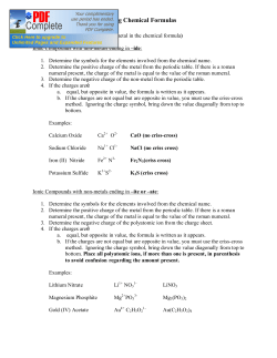 Writing Chemical Formulas