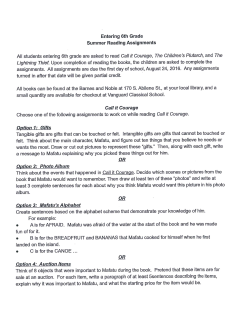 All students entering 6th grade are asked to read Call it Courage