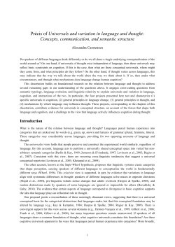 Pr&eacute;cis of Universals and variation in language and thought