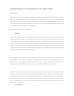 THE ARGENTINE CRISIS AND ITS CONTAGION EFFECTS ON