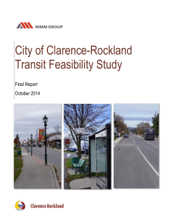 the City of Clarence-Rockland Transit Feasibilty Study.