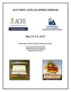 2015 NWFL ACFE/IIA SPRING SEMINAR May 14-15