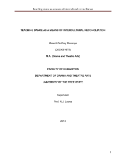 Teaching dance as a means of intercultural reconciliation