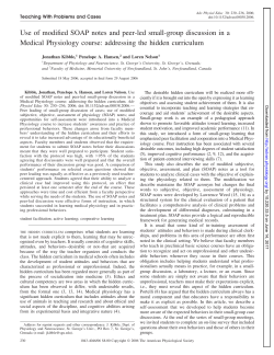 Use of modified SOAP notes and peer-led small