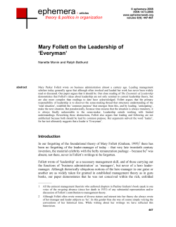 Mary Follett on the Leadership of