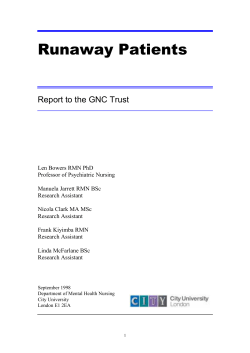Runaway Patients - King`s College London