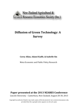 Diffusion of Green Technology: A Survey