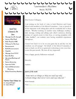 Superintendent`s Newsletter