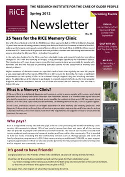 RICE Newsletter2.indd - The Research Institute for the Care of Older