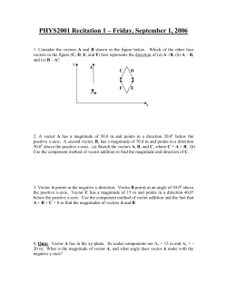PHYS2001 Recitation 1 &ndash; Friday, September 1, 2006