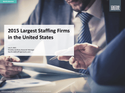 2015 Largest Staffing Firms in the United States