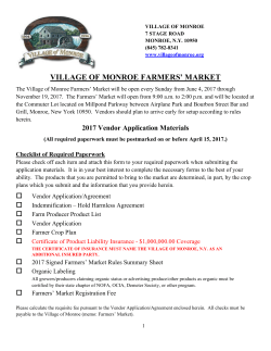 Farmer`s Market - Village of Monroe