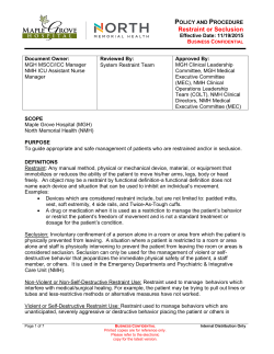 Restraint or Seclusion