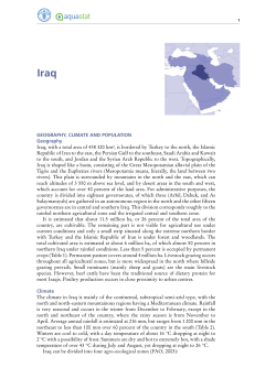 GeoGraphy, clImate and populatIon Geography Iraq, with a total
