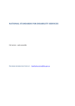 National Standards for Disability Services
