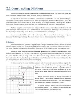 2.1 Constructing Dilations