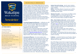 IMPORTANT DATES - Wakatipu High School