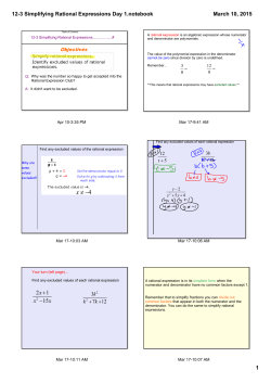 12-3 Simplifying Rational Expressions Day 1.notebook