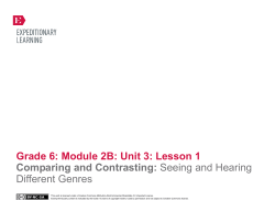Grade 6: Module 2B: Unit 3: Lesson 1 Comparing and Contrasting