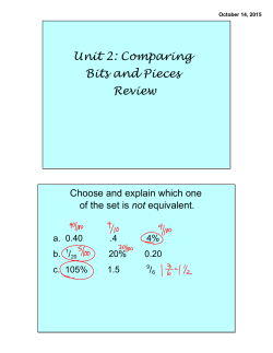 Unit 2: Comparing Bits and Pieces Review