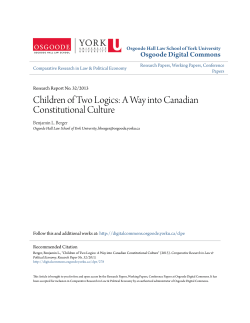 Children of Two Logics: A Way into Canadian Constitutional Culture