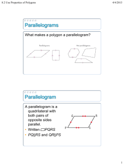 8.2 Use Properties of Parallelograms