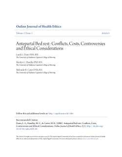 Antepartal Bed rest: Conflicts, Costs, Controversies
