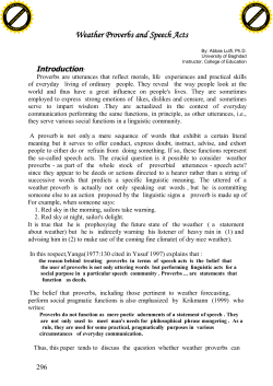 Are Weather Proverbs Speech Acts