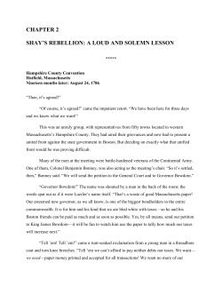 CHAPTER 2 SHAY`S REBELLION: A LOUD AND SOLEMN LESSON