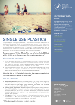 single use plastics - Institute for European Environmental Policy