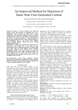 An Improved Method for Detection of Satire from User