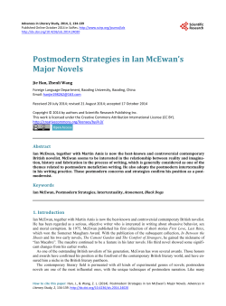 Postmodern Strategies in Ian McEwan`s Major Novels