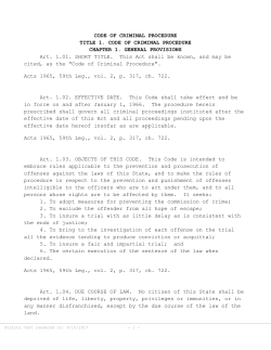 Code of Criminal Procedure
