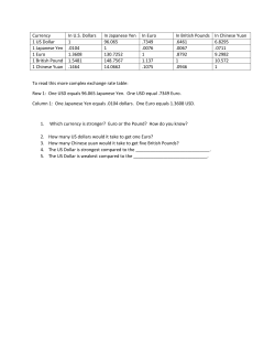 Currency In U.S. Dollars In Japanese Yen In Euro In British Pounds